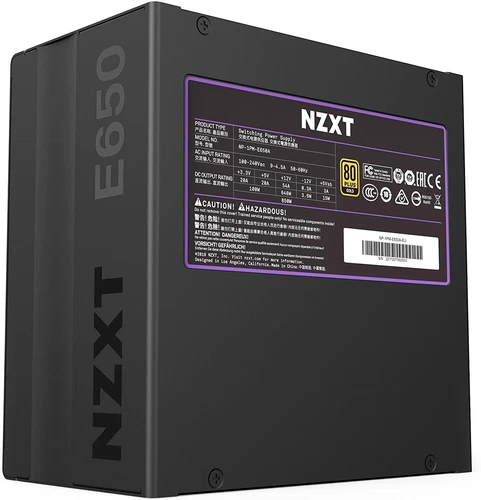 NZXT E650 650-Watt ATX Power Supply PSU Fully Modular 80 Plus Gold No Cables