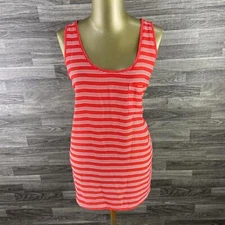 ANN TAYLOR LOFT Sleeveless  Salmon Striped Top Blouse Women's Size Medium