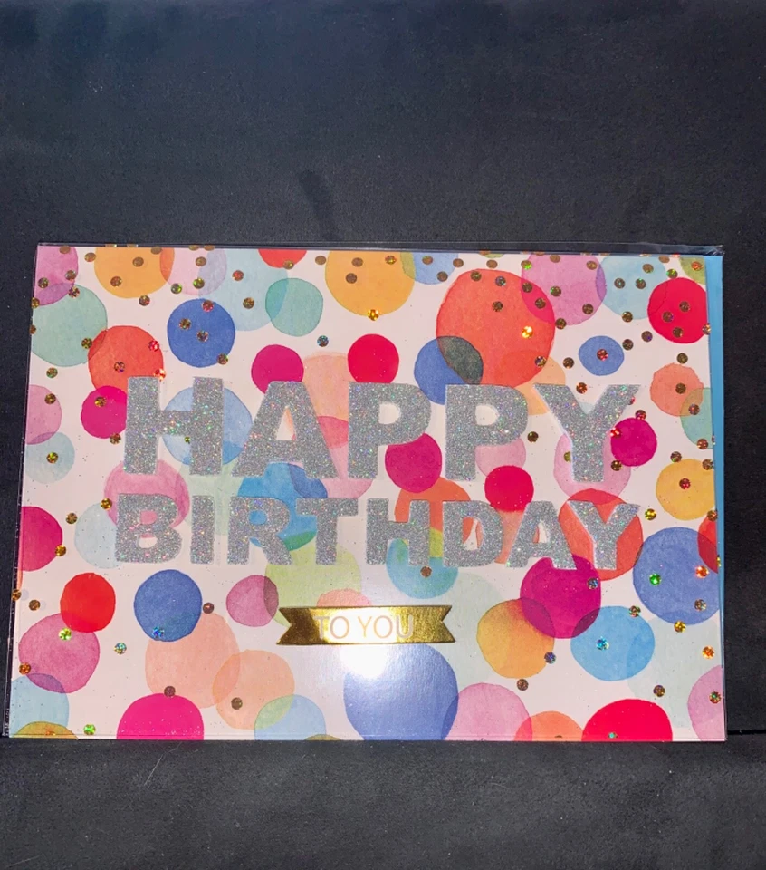 Happy Birthday Card! 3D Colorful Amazing Day! Silver Glitter! - Image 3 of 4