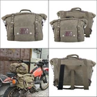 Oxford Heritage Bike Motorcycle Waxed Cotton Panniers Vintage Khaki 40L OL578