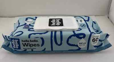 Hello Bello BABY WIPES, 99% Water, Plant Based, 60 count - FREE SHIPPING!