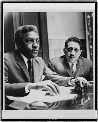 8'' x 10'' 1964 photo Bayard Rustin and Dr. Eugene Reed at Freedom House