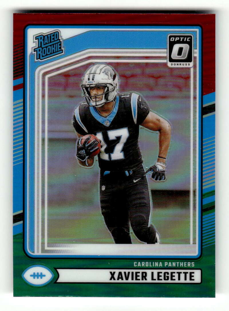 2024 Donruss Optic Preview Red and Green #323 Xavier Legette Panthers