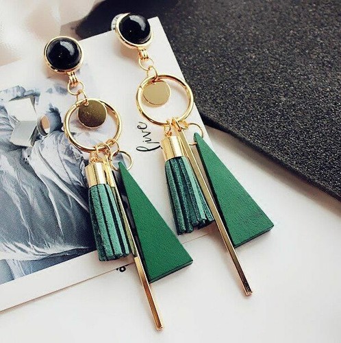 Korean Style Long Geometric Triangle Drop Earring Fashion Jewelry - Picture 26 of 31