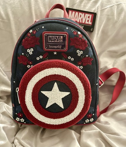 Loungefly MARVEL Captain America 80th Anniversary Backpack Purse NWTS