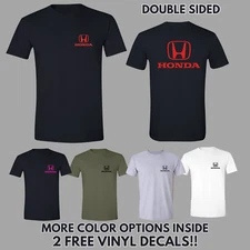 Honda Classic 2 Sided T-Shirt FREE DECALS Accord Civic Prelude Odyssey Pilot CRV