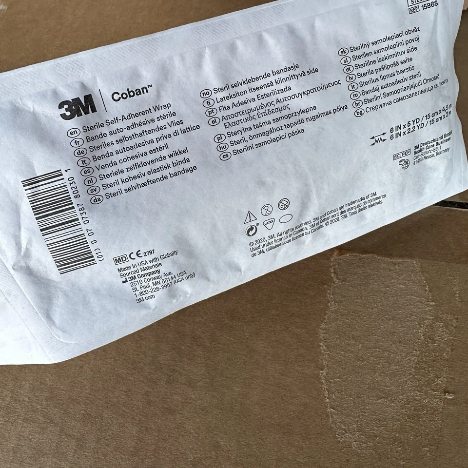 Envoltura autoadhesiva 3M Coban NL no látex 1584S 4 pulgadas x 5 años estuche de 18 vendajes Foto 2 de 4