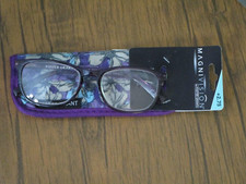 FOSTER GRANT MAGNIVISION 2.75 ELANA PURPLE PATTERNED FRAME READING GLASSES NEW