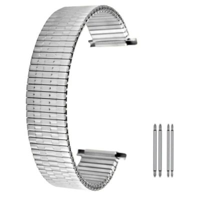 16/18/20/22mm Silver/Black/Gold Elastic Stainless Steel Watch Band Replacement