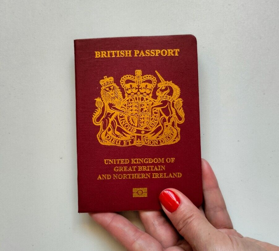 UK passport notebook. Old passport. Expired passport. Imitation