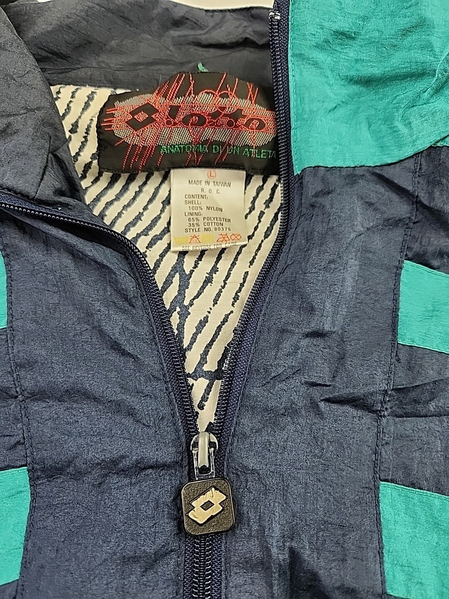 Vintage Lotto Colorblock Nylon Mens Large Track Jacket Full Vintage Lotto Colorblock Nylon Mens Large Track Jacket Full