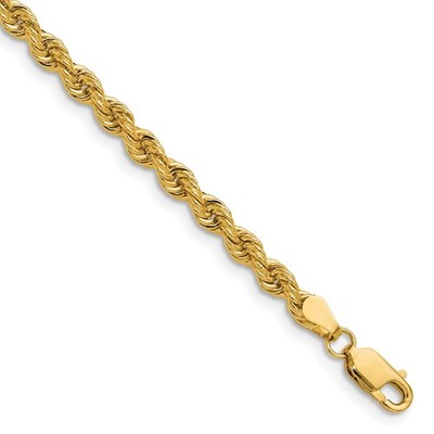 14K Gelbgold 1,6-4,2 mm Seil Kette Halskette 7-30 Zoll Herren Damen
