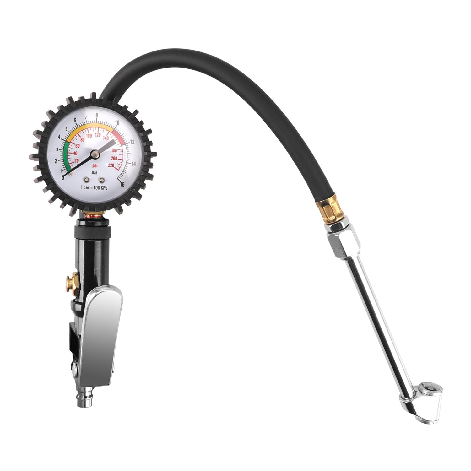 Gonfleur de pneus pour camping-car et vélo avec manomètre robuste de voyage