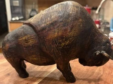 M145-Native American Wild Bison Buffalo Resin Statue