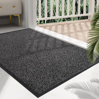 Antirutsch-Fußmatte für drinnen und draußen 50x80 cm Schwarz-grau