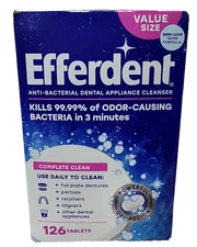 Efferdent Retainer Cleaning 126 Tablets Denture Cleanser for Dental Appliances