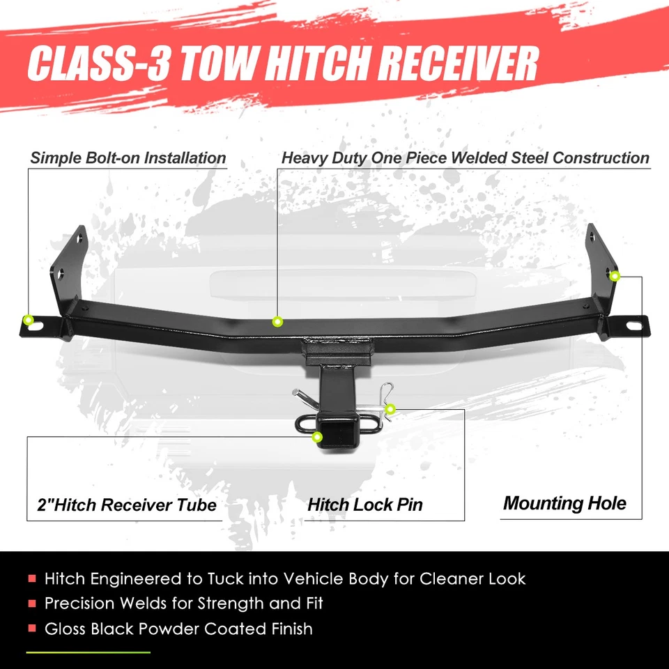 Receptor de enganche de remolque clase 3 parachoques trasero remolque 2" para Patriot Compass 07-10 Foto 2 de 4