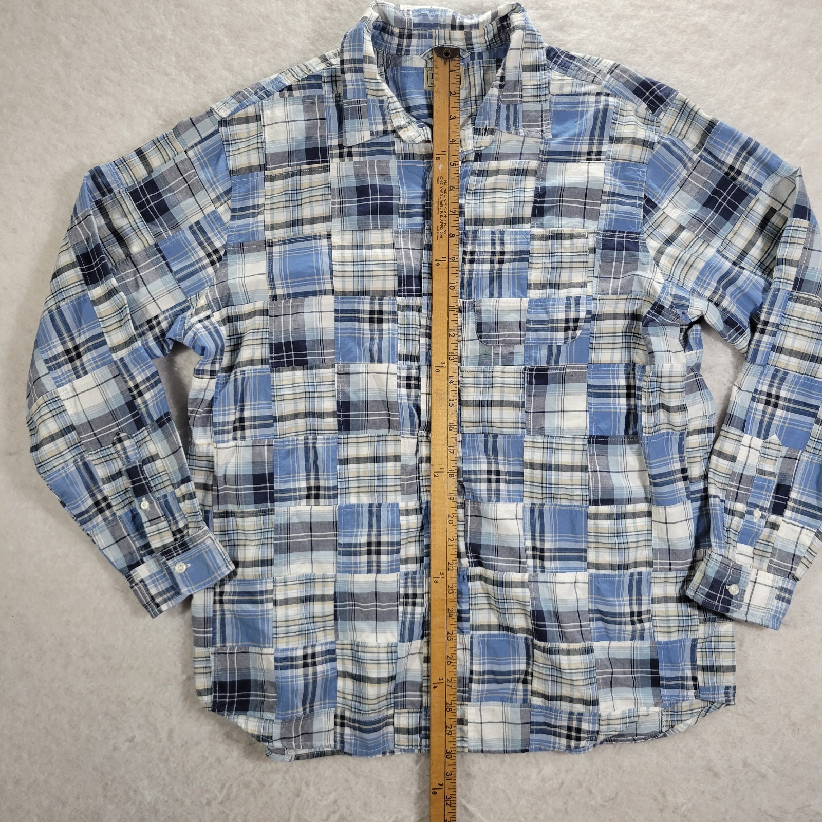 LL Bean Madras Patchwork Shirt  Button Up Preppy … - image 6