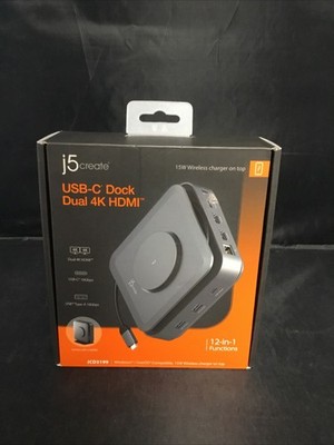 Genuine J5create JCD3199 USB-C Dock Dual 4K HDMI