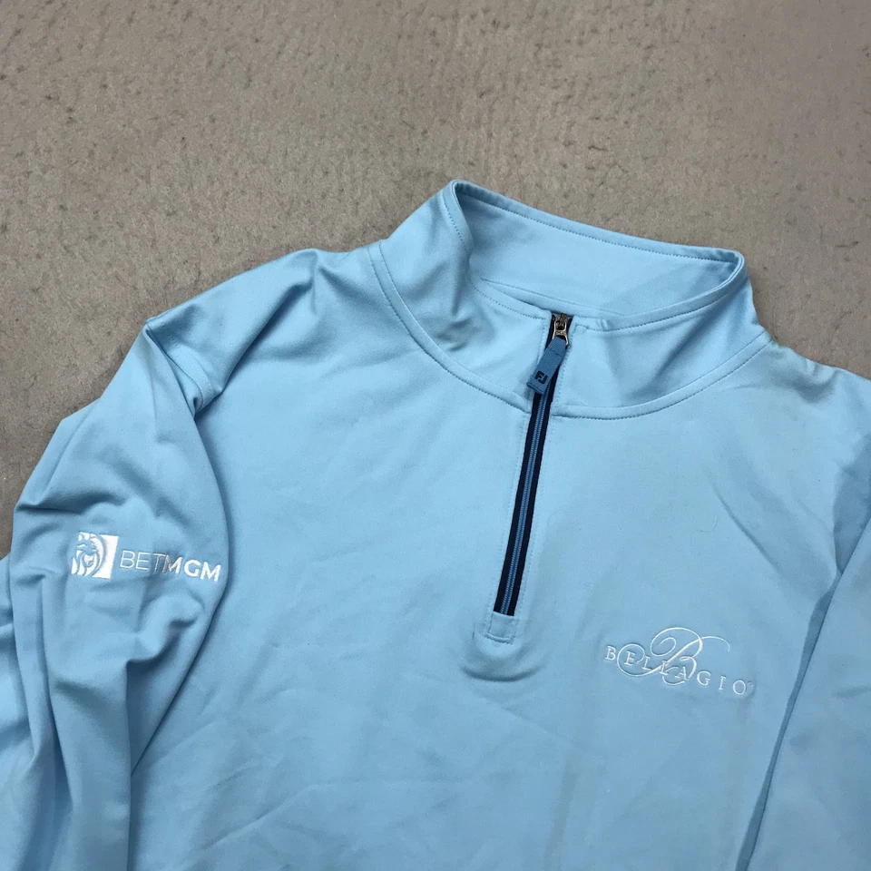 FootJoy Golf Jacket Mens Large Blue Bet MGM Bellagio 1/4 Zip TOUR ISSUE Logos - Image 3 of 4