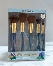 Sephora 5 Piece Face Brush Set, Foundation, Powder, Blush, Buffing & Concealer