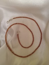 Natural Golden Citrine Gems 2.5 to 4 mm Size Faceted Rondelle Beads Necklace 18"