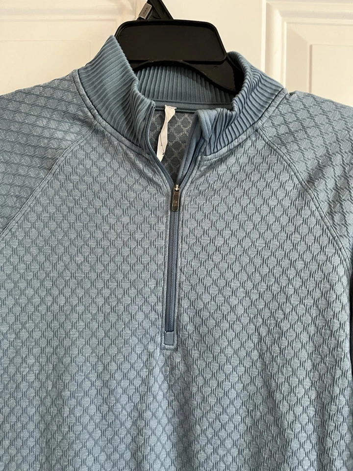 Suéter Lululemon Para Mujer Descanso Menos 1/2 Cremallera Azul Pizarra Tejido Talla 8 Foto 2 de 4