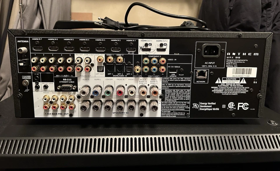 Receptor de cine en casa Anthem MRX510 7,1 canales con paquete remoto Foto 2 de 4