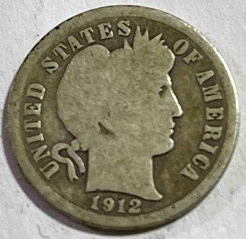 1912-P Barber Dime 90% Silver. #1938