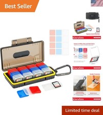 SD Card Case w 36PCS Individual Clear Plastic Memory Card Holder Water-Resi...