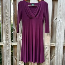 Lauren Ralph Lauren Purple Surplice Office Siren Cocktail Luxury Chic Dress 10