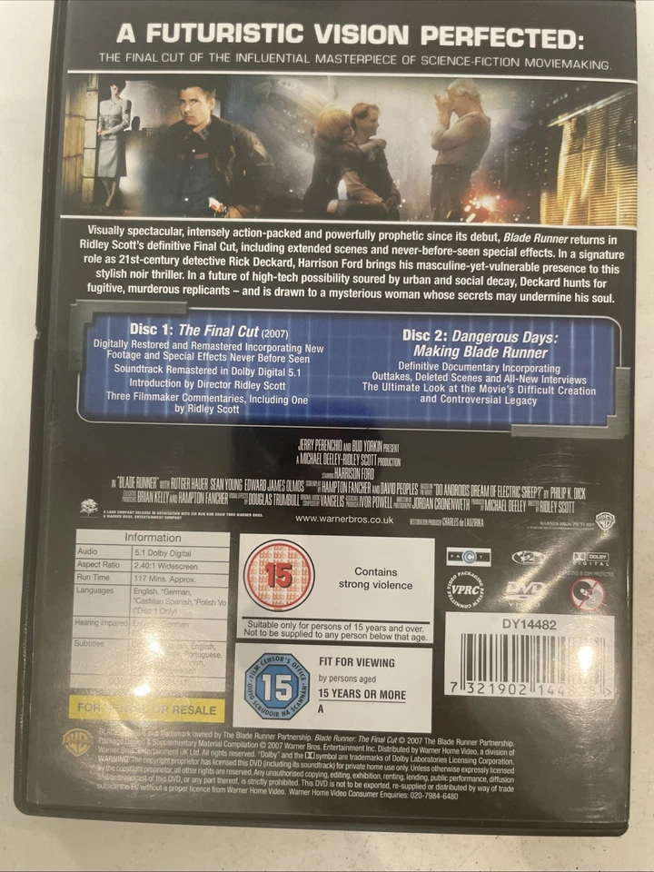 Blade Runner: The Final Cut [Special Edition] (DVD, 2007) - Image 2 of 3