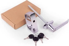 Shed Door Latch L-Handle Lock Kit with 4 Keys, BTEOBFY 5-1/2" Stem Storage Barn