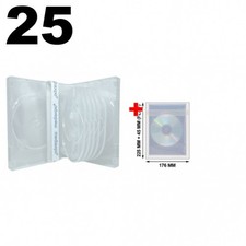 25 Clear 12 Disc DVD Cases 100 OPP Bags