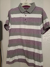 St George By Duffer Size Medium Stripe Polo Shirt Men's