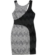 GUESS Womens Floral Lace Cocktail Dress, black, 2