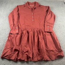 Grayson Changemaker Shirt Dress Size 4 Large Rosewood Long Sleeve Knee Length