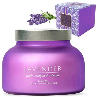 Lavender Candle 19oz Volcano Jar with Wooden Wick Upto 75 Hours Burn Time in ...