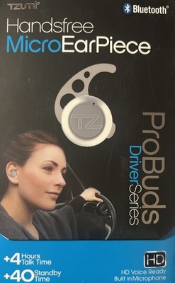 Tzumi ProBuds Driver Series Micro Bluetooth EarPiece New in Box w/Charger Cord