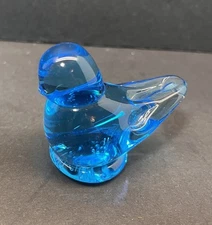 Bluebird of Happiness Ron Ray Signed 1992 Blue Art Glass Bird