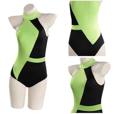 Kim Possible Shego Cosplay Costume Swimwear Outfit Halloween Swimsuit