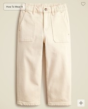 Crewcuts J. Crew boys pull on jeans in ecru wash ivory size 8 denim