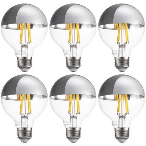 7W Dimmable G25 Half Chrome LED Light Bulb, UL Listed Filament Vintage Light - Picture 9 of 9