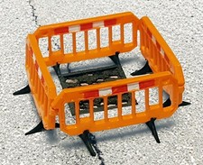 TD19 4 x  3D printed road work barriers TT scale model railway scenics