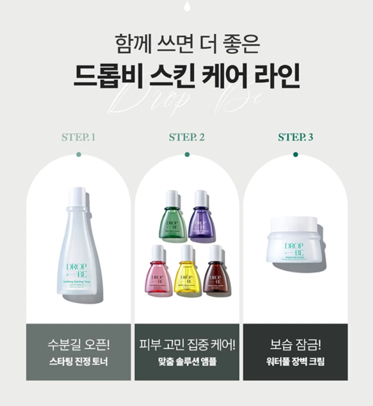 Set de tónico y crema de extracto de cactus calmante para comenzar Vegano Drop Be Corea Foto 3 de 4