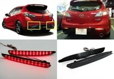 For Mazda 3 Axela BL Black Lens LED Bumper Reflector Tail Brake Stop Lights Lamp