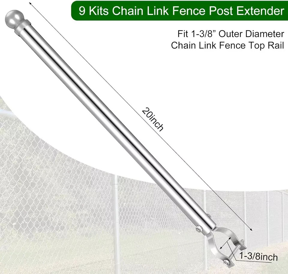 Chain Link Fence Extension 18 Pack , 25.2 Fence Extension Height