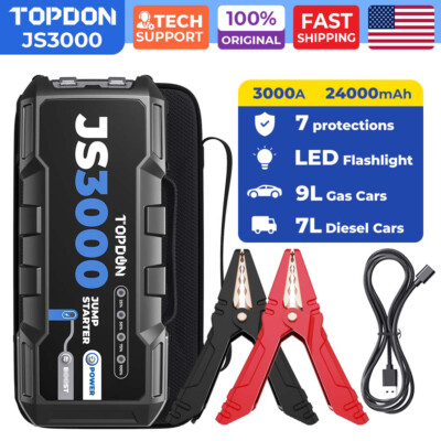 TOPDON JS3000 3000Amp Jump Starter Dead Battery Booster Jumper Box Powerbank