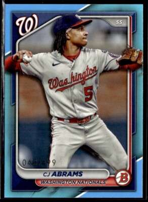 2024 Bowman Sky Blue CJ Abrams 048/499 Washington Nationals #26 Parallel