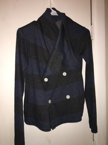 NWT SPLENDID Navy and Dark Gray Funnel Neck Botton up Jacket- Women's size XS - Picture 6 of 7